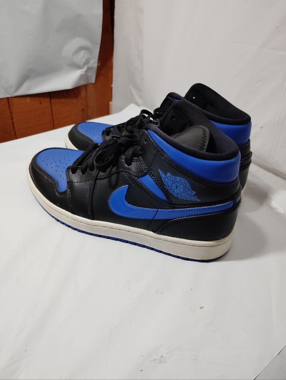 Size 8 In Men - Air Jordan 1 Mid Black Hyper Royal